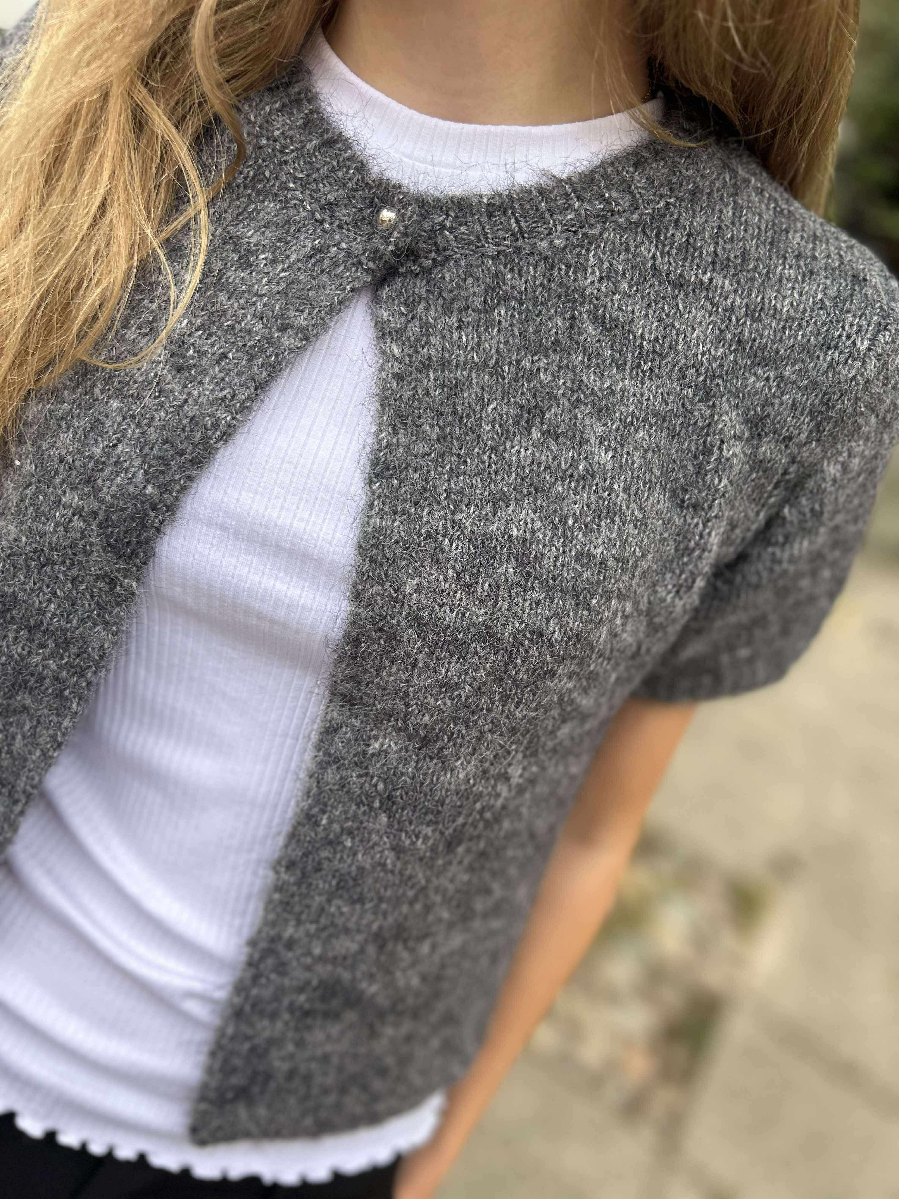 AWSILJA Knit Cardigan - Medium Grey Melange